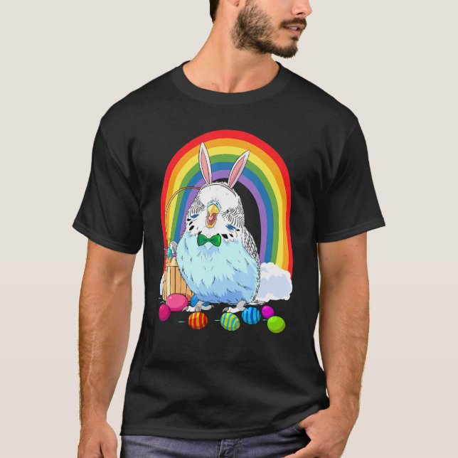 Camiseta Bugie Blue Parakeet Easter Eggys Bunny (Anverso)
