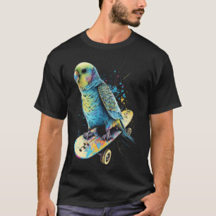 Camiseta Bugie Skateboard Budgerigar Parakeet Bird 2