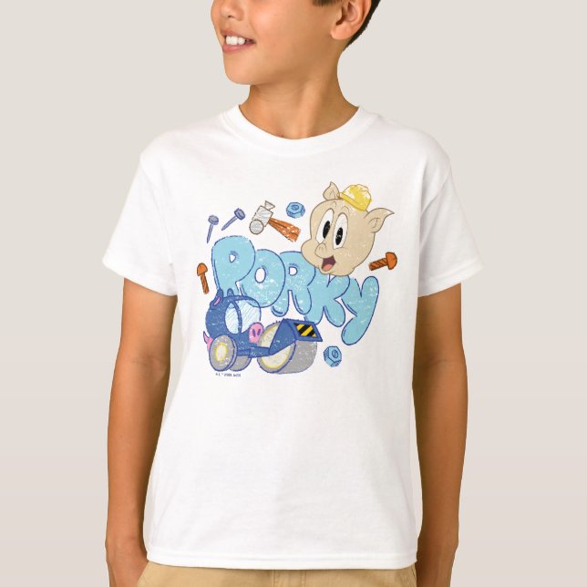 Camiseta BUGS BUNNY BUILDERS™| Arte del boceto de Porky (Anverso)