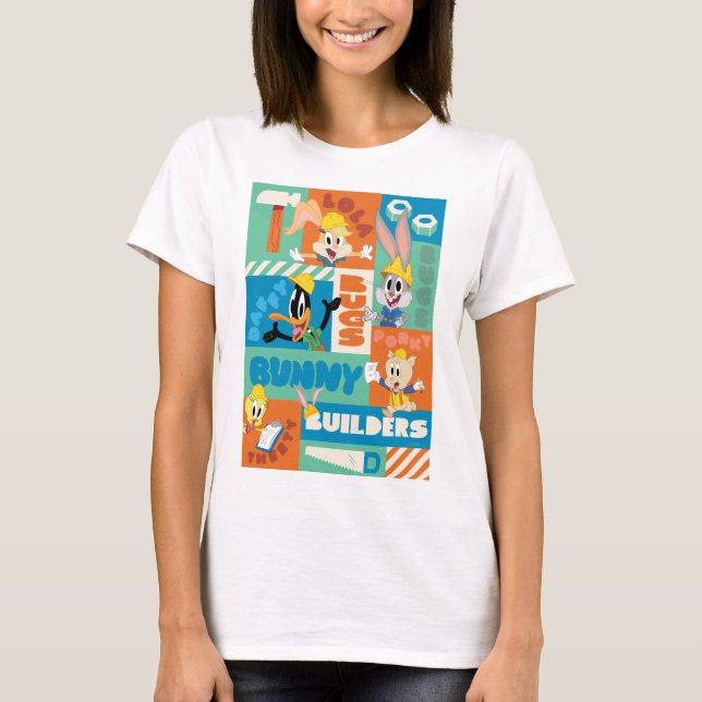 Camiseta BUGS BUNNY BUILDERS™| Patrón de cuadrícula de cara (Anverso)
