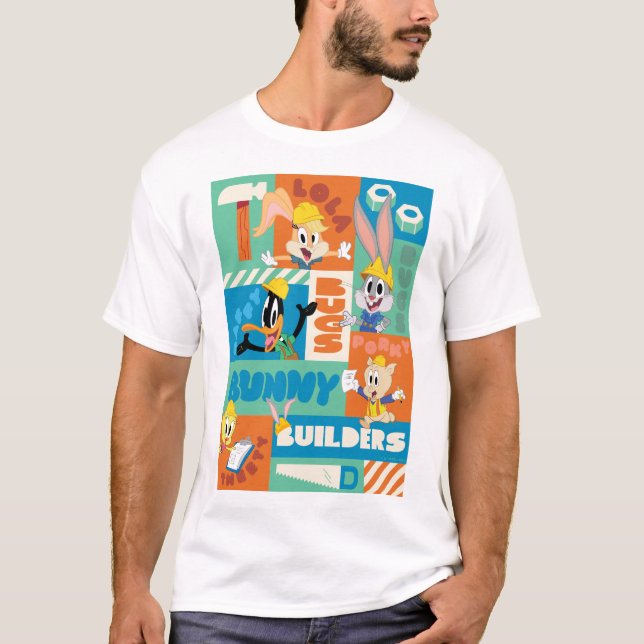 Camiseta BUGS BUNNY BUILDERS™| Patrón de cuadrícula de cara (Anverso)