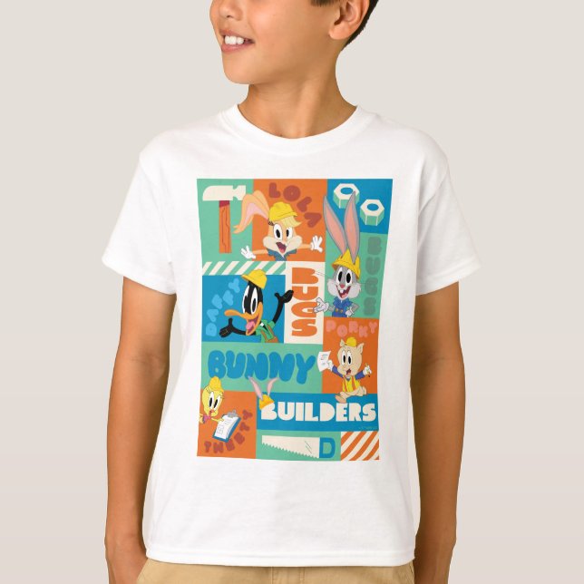 Camiseta BUGS BUNNY BUILDERS™| Patrón de cuadrícula de cara (Anverso)