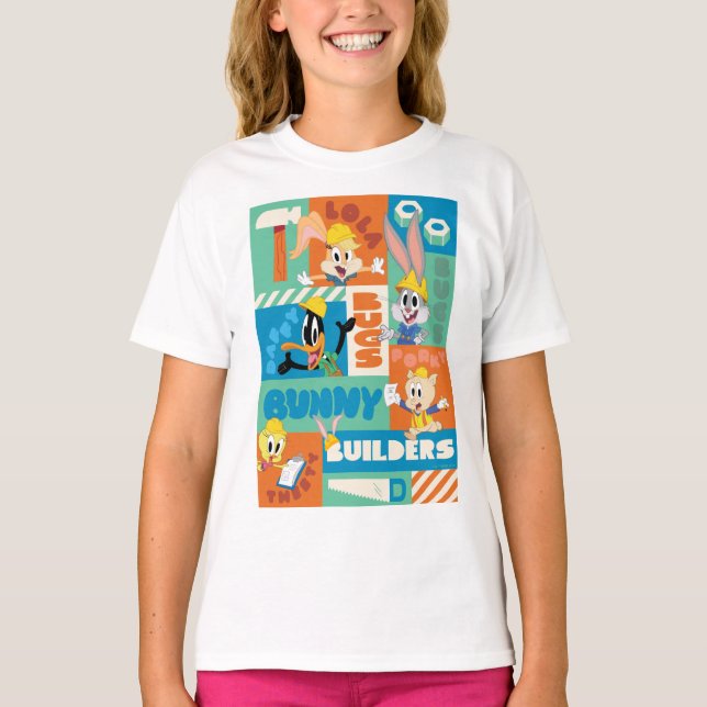 Camiseta BUGS BUNNY BUILDERS™| Patrón de cuadrícula de cara (Anverso)