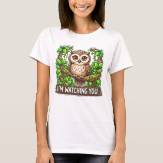 Camiseta Búho Adorable - Te Estoy Vigilando