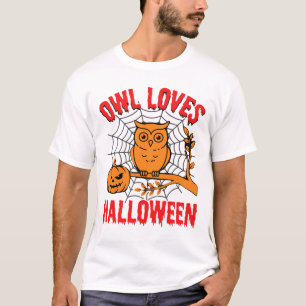 Camiseta Búho ama el vector vintage espeluznante de Hallowe