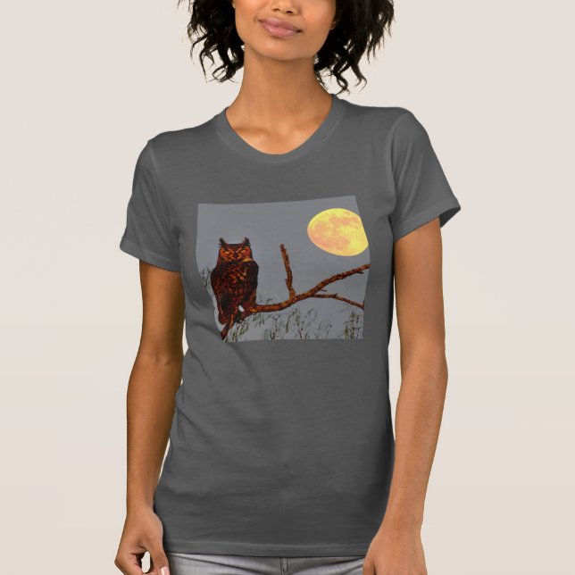Camiseta Búho Americano | Luna Llena (Anverso)