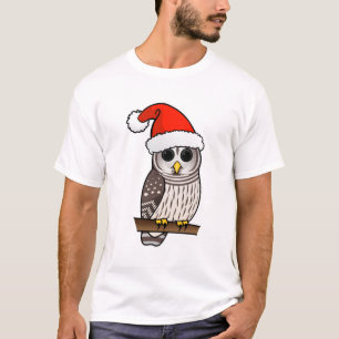 Camiseta Búho barrado Santa del navidad