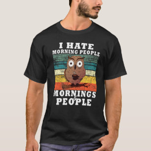 Camiseta Búho bebe café Vintage Buenos días Odio a la gente