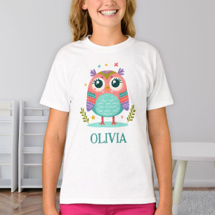 Camiseta Búho bebé caprichoso colorido lindo