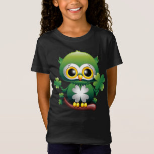 Camiseta Búho Bebé Lindo Cartoon de San Patricio