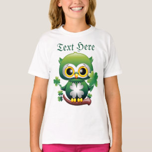 Camiseta Búho Bebé Lindo Dibujo de San Patricio