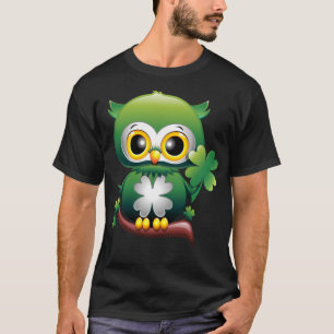 Camiseta Búho Bebé Lindo St Patrick Caricatura