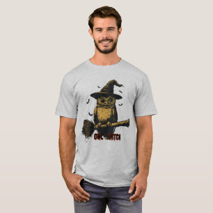 Camiseta Búho Bruja Espeluznante Mágico Pájaro Gráfico de H