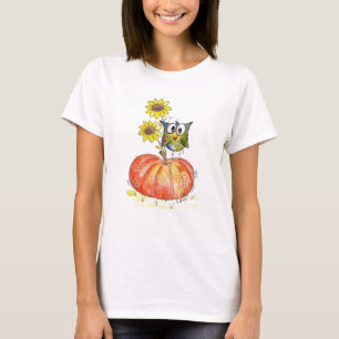 Camiseta Búho caprichoso y chiflado sobre calabaza