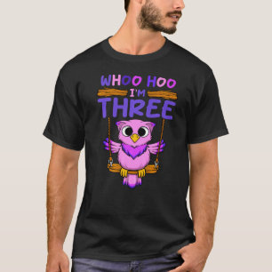 Camiseta Búho Chicas de cumpleaños de niños de 3 años