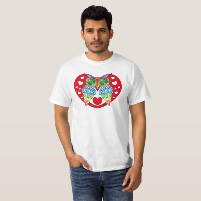 Camiseta Búho colorido, amor (Anverso completo)
