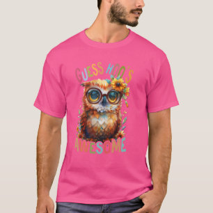 Camiseta búho con flores lindos búhos volando mañana animal