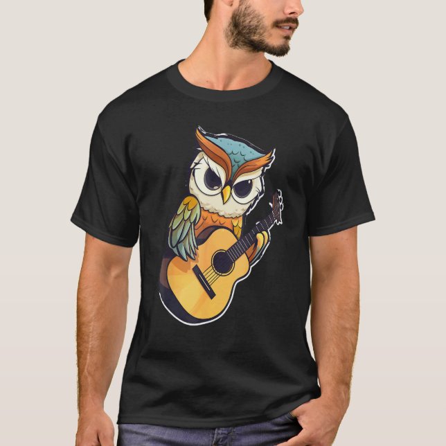 Camiseta Búho con una guitarra ,Búho (Anverso)