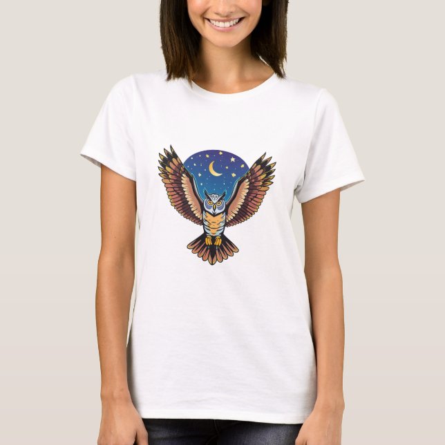Camiseta búho cornudo (Anverso)