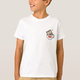 Camiseta Búho de café durmiendo Ilustración linda para niño