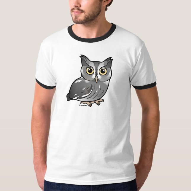 Camiseta Búho de chillido del este (fase gris) (Anverso)
