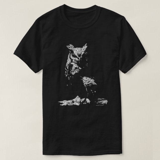 Camiseta Búho de cuernos grandes (Diseño del anverso)