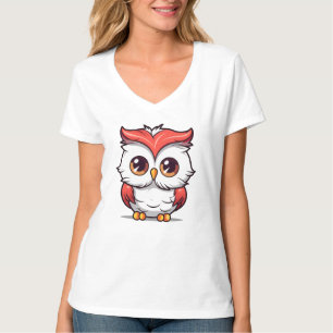Camiseta Búho de dibujos animados de estilo Kawaii hermoso