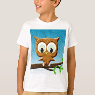 Camiseta Búho de dibujos animados en papel de periódico