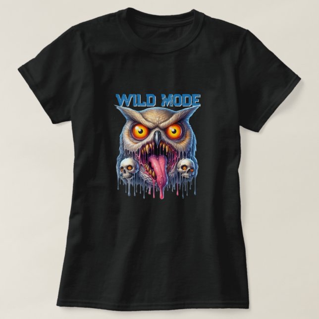 Camiseta Búho de fantasía en modo salvaje (Diseño del anverso)