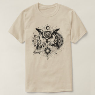 Camiseta Búho de Geometría Sagrada Desbordado