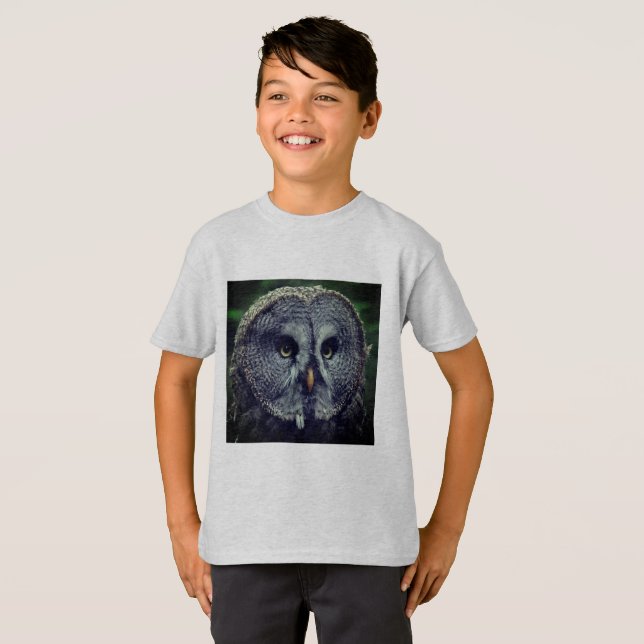 Camiseta Búho de gran gris (Anverso completo)