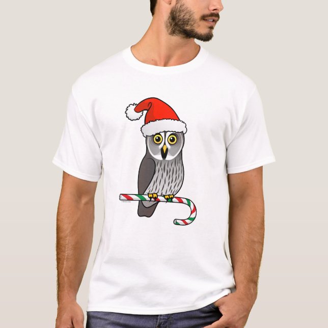 Camiseta Búho de gran gris Santa (Anverso)