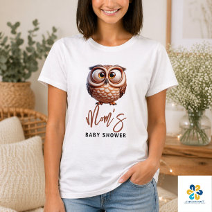 Camiseta Búho de la Caricatura Cuta Bebé Ducha