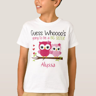 Camiseta Búho de la hermana grande personalizado