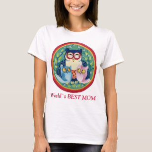 Camiseta Búho de la madre la mejor mamá