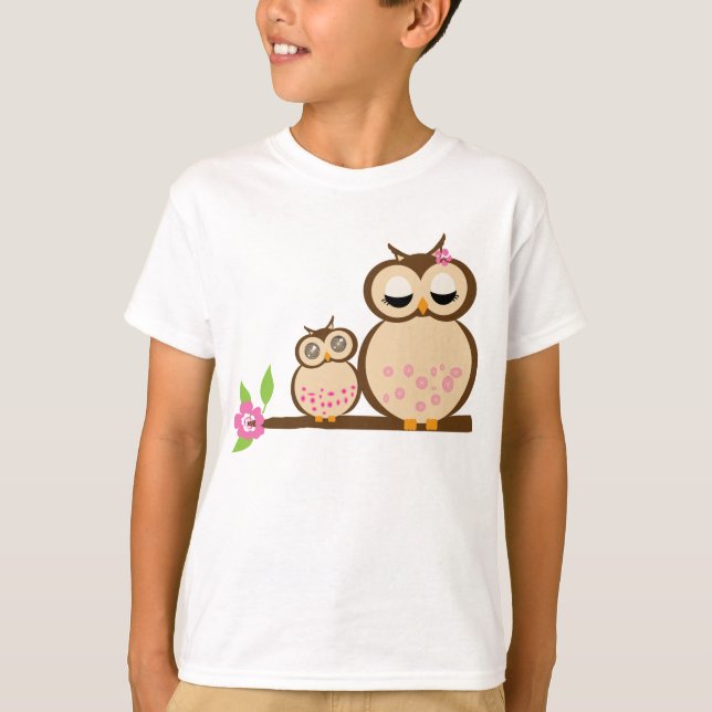 Camiseta Búho de la madre y del bebé (Anverso)