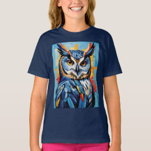 Camiseta Búho de mezclilla azul