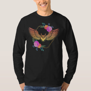 Camiseta Búho de Pájaros de Pájaro depredador floral 1