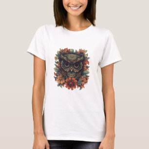Camiseta Búho de Sabiduría Floral