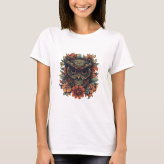 Camiseta Búho de Sabiduría Floral