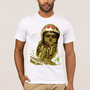 Camiseta Búho del motorista con el casco