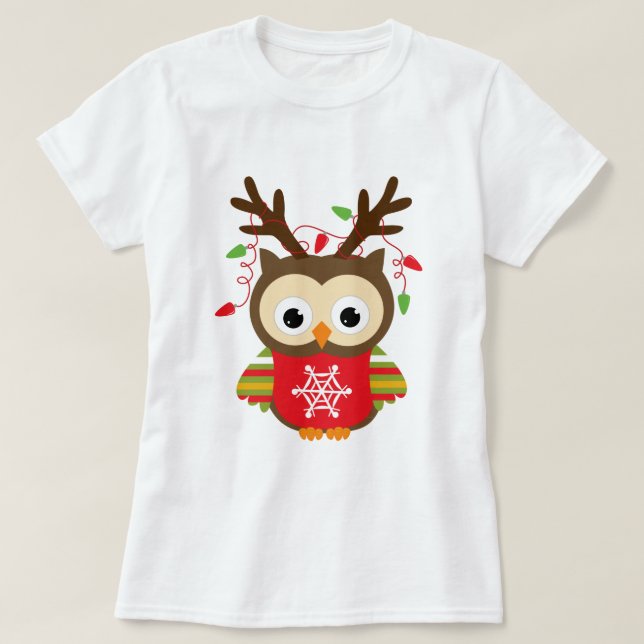 Camiseta Búho del navidad (Diseño del anverso)