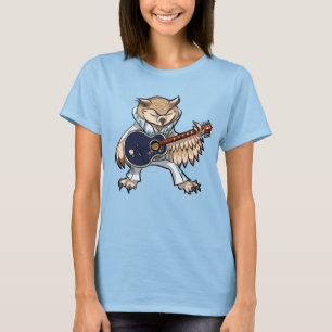 Camiseta Búho divertido cantante de Rock And Roll y guitarr