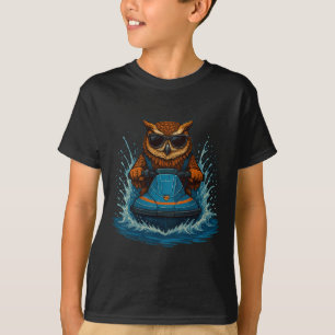 Camiseta Búho Divertido Con Gafas De Sol Animal Piloto De M