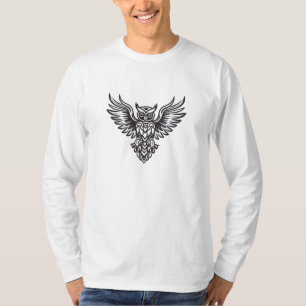 Camiseta Búho En Tee Gráfico De Estilo Ornamento