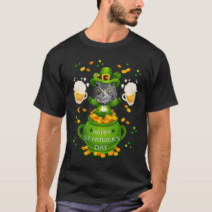 Camiseta Búho Feliz Día de San Patricio