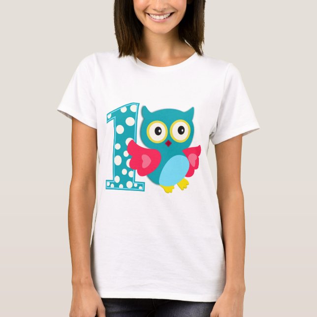 Camiseta Búho feliz primer cumpleaños (Anverso)