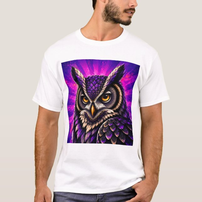 Camiseta Búho Feroz Fauna Vintage (Anverso)