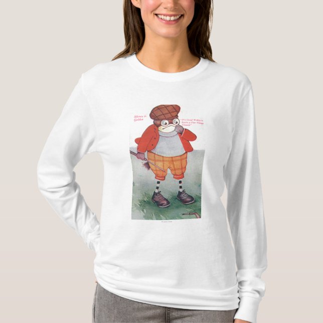 Camiseta Búho Golfing que observa la palabra es plata y el (Anverso)