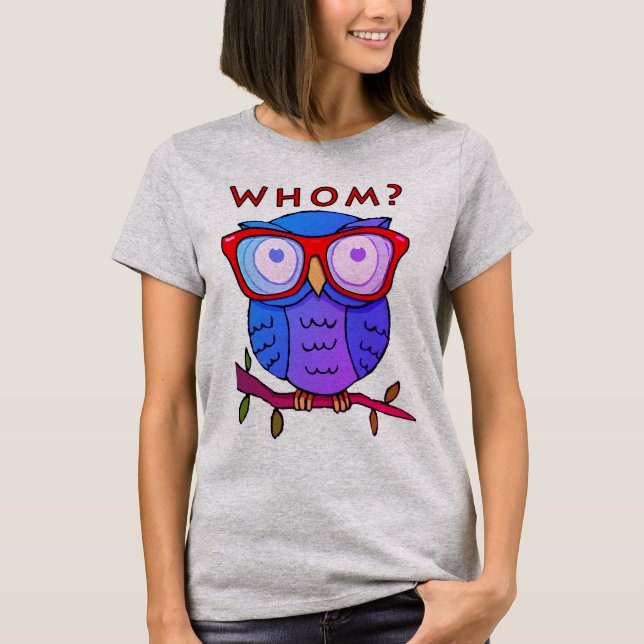 Camiseta Búho lindo con buena gramática #2 (Anverso)